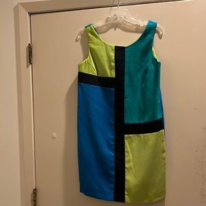 The Limited Dry Cleaned Multi Green/Blue Mini Tank Dress Size Medium